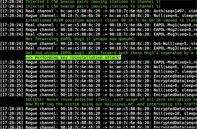 WPA2 Hack Console Output