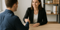 A meeting between an accountant, tax advisor, business advisor and their client discussing how to start a business in 2025.