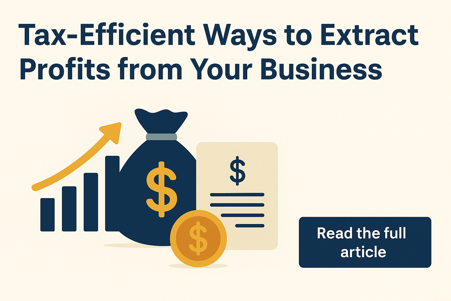 Tax-Efficient Ways to Extract Profits from Your Business in 2025 Digital illustration showing profit extraction options for business owners, including salary, dividends, pensions, and directorโs loans.
