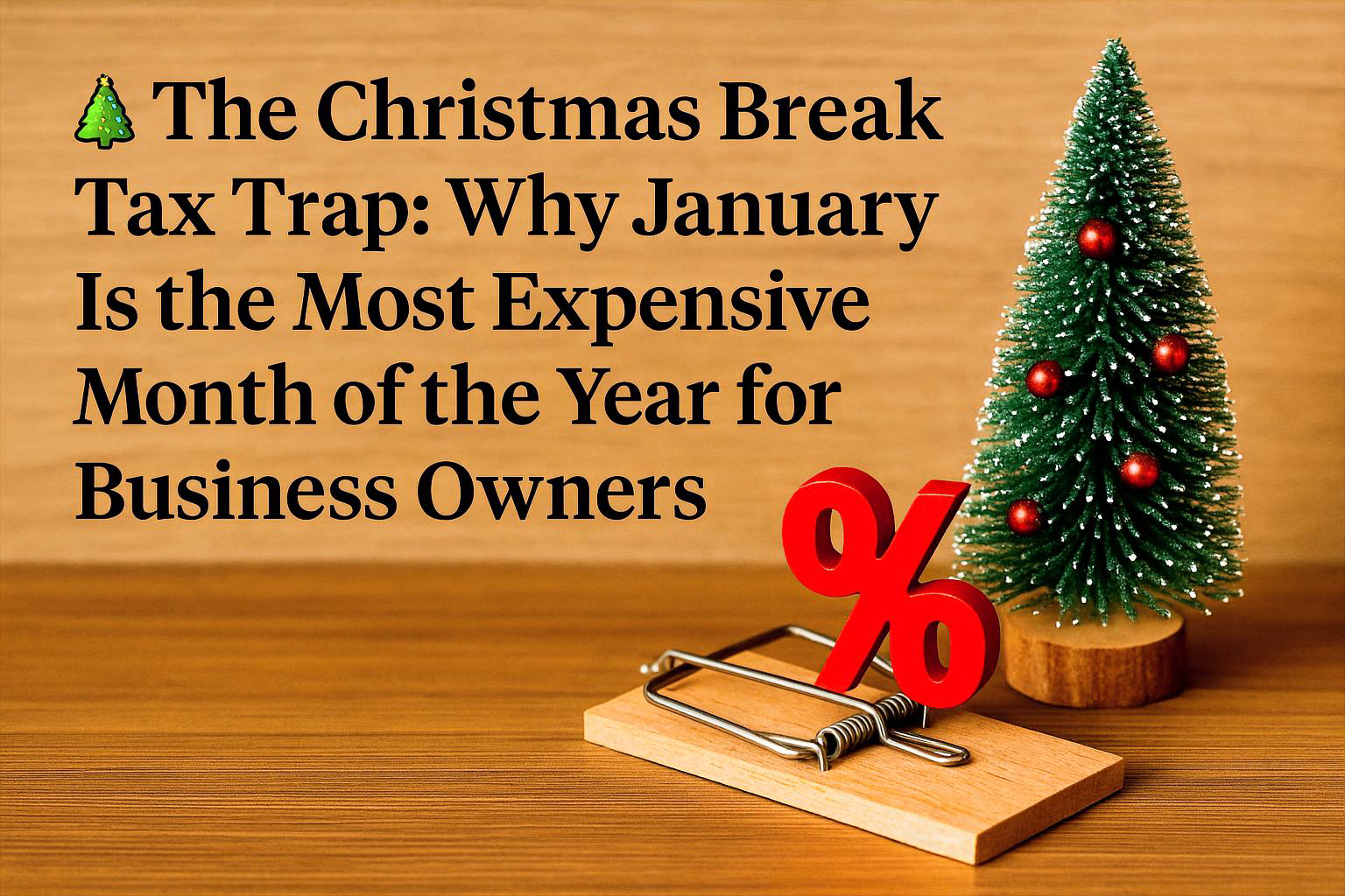 Small business owner reviewing tax bills and cashflow planning during the Christmas period in the UK.