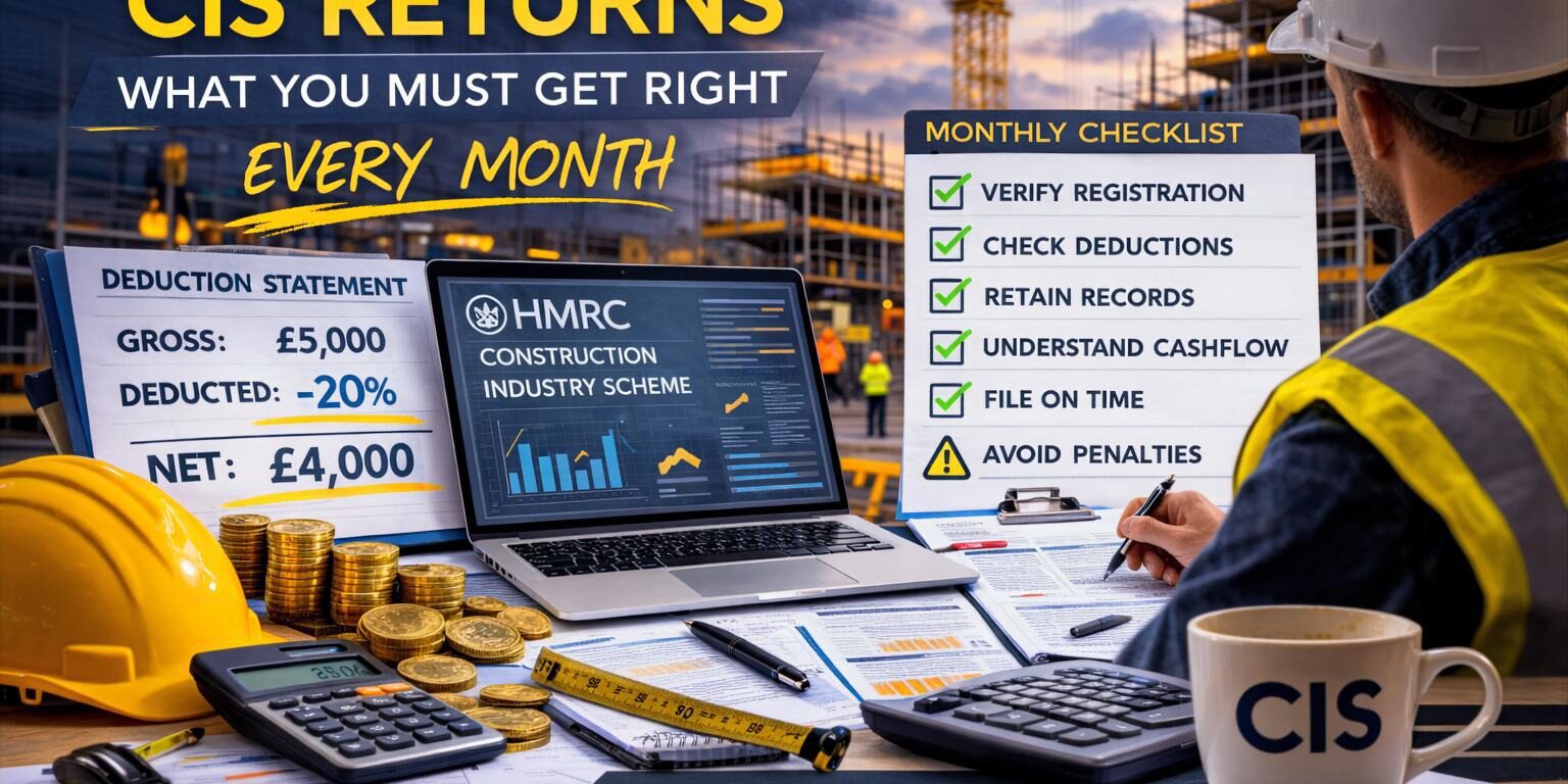 CIS returns for subcontractors monthly compliance checklist UK